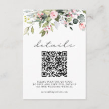 Einfache Florale Eukalyptusblätter QR-Code Hochzei