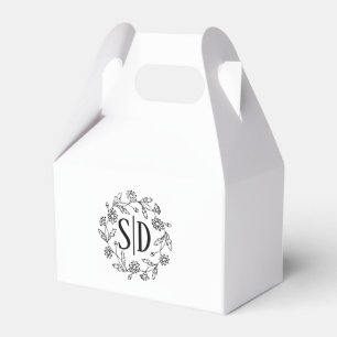 Einfache florale Gänseblümchen-Umriss-Hochzeit Geschenkschachtel