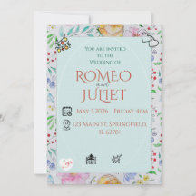 Einfache Florale Hochzeitseinladung Wasserfarbe Bl