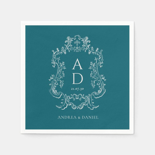 Einfache Florale Hochzeitsservietten Serviette (Vorderseite)