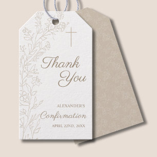 Einfache florale Kreuz-Dankeschön-Bestätigung Geschenkanhänger