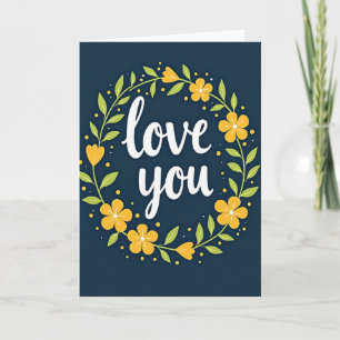 Einfache Florale Love You Karte
