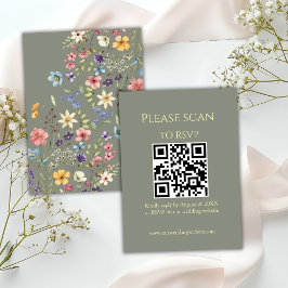 Einfache florale moderne Version QR Code & UAWG We Begleitkarte