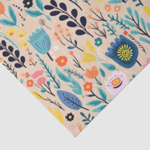 Einfache florale Moderne Volkskunst Illustration Seidenpapier
