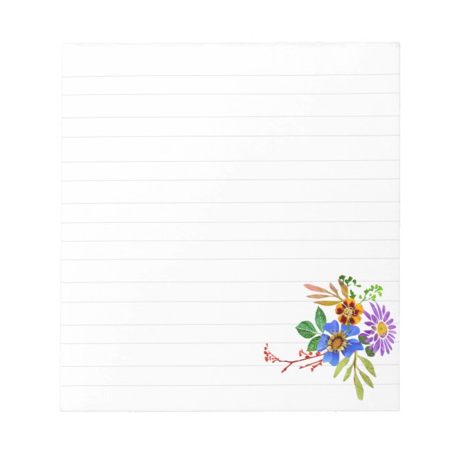 Einfache florale Notepad Notizblock (Vorderseite)
