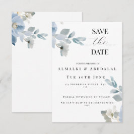 Einfache florale Save the Date Hochzeitskarte