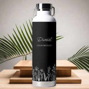 Einfache Florale Umrandung in jeder Farbe Hochzeit Trinkflasche