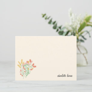 Einfache florale Wildblumen personalisierte Schrei Dankeskarte