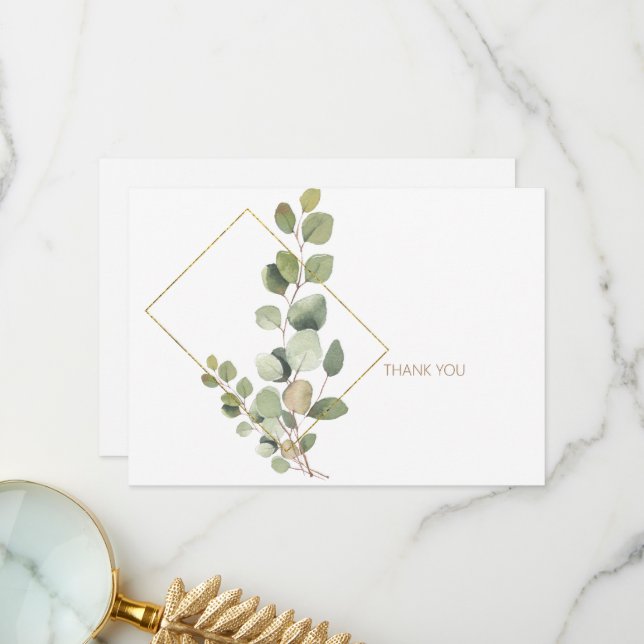 Einfache Foliage Gold Text Beerdigung Vielen Dank Dankeskarte (Vorderseite/Rückseite Beispiel)