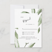 Einfache Foliage Hochzeit RSVP-Einschließung