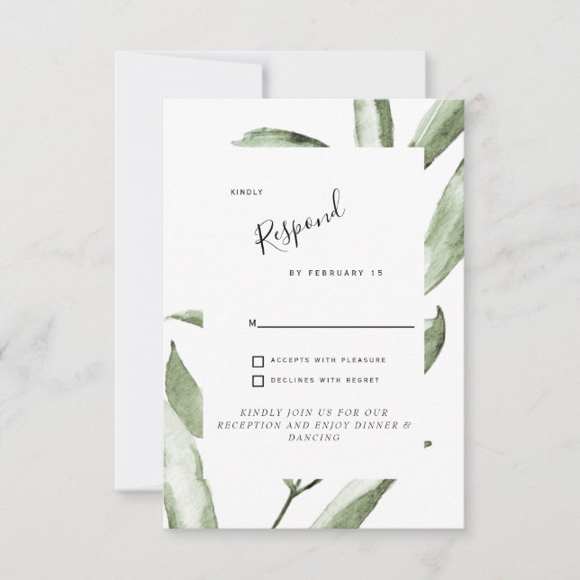 Einfache Foliage Hochzeit RSVP-Einschließung RSVP Karte (Vorderseite)