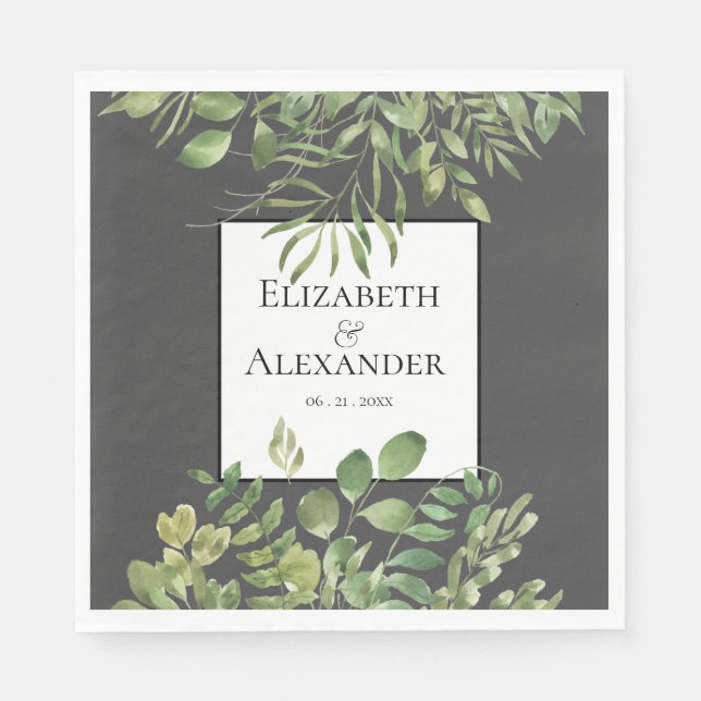 Einfache Foliage, Hochzeitsempfang Serviette (Vorderseite)