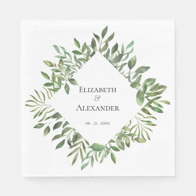 Einfache Foliage, Hochzeitsempfang Serviette (Vorderseite)