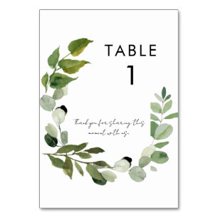 Einfache Foliage-Tischnummer Tischnummer