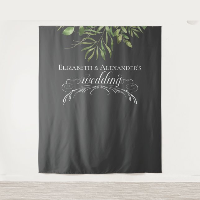 Einfache Foliage Wedding Foto Background Wandteppich (Vorderseite)