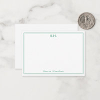 Einfache Forest Green 2 Monogramm Name Minimale Gr