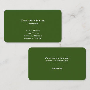 Einfache Forest Green Business Card Visitenkarte
