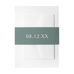 Einfache Forest Green Date Hochzeit Einladungsbanderole