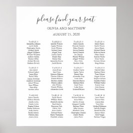 Einfache formale Schwarz/Weiß-Hochzeitskarte Poster