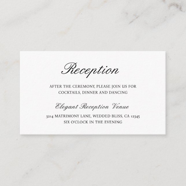 Einfache formelle Hochzeit Begleitkarte (Vorderseite)