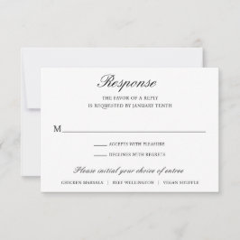 Einfache formelle Hochzeit RSVP Karte