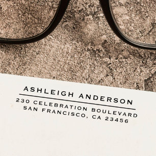 Einfache formelle Individuelle Name und Rücksendea Permastempel