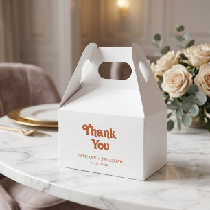 Einfache formelle Terrakotta-Dankeschön-Hochzeit Geschenkschachtel