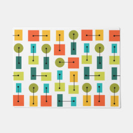 Einfache Formen des Atomzeitalters mehrfarbig Fußmatte