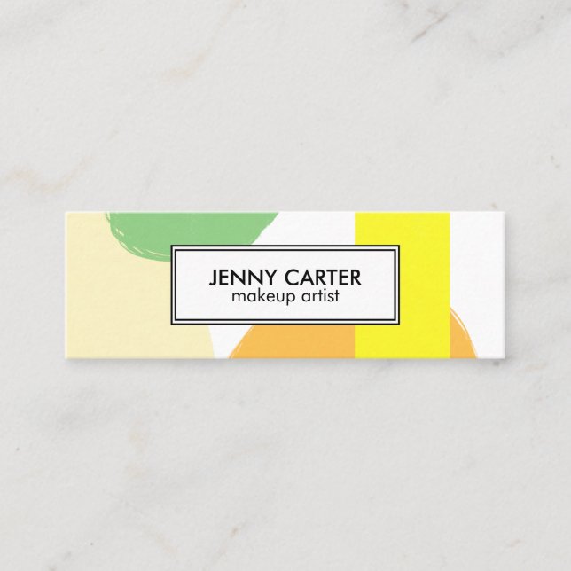 Einfache Formen Minimalistisch Cooles Green Gold Mini Visitenkarte (Vorderseite)