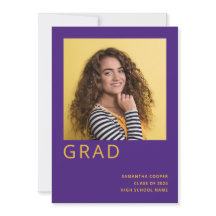 Einfache Foto 2022 Abschluss Lila Ankündigung