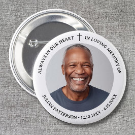 Einfache Foto-Beerdigung Memorial Keepake Button