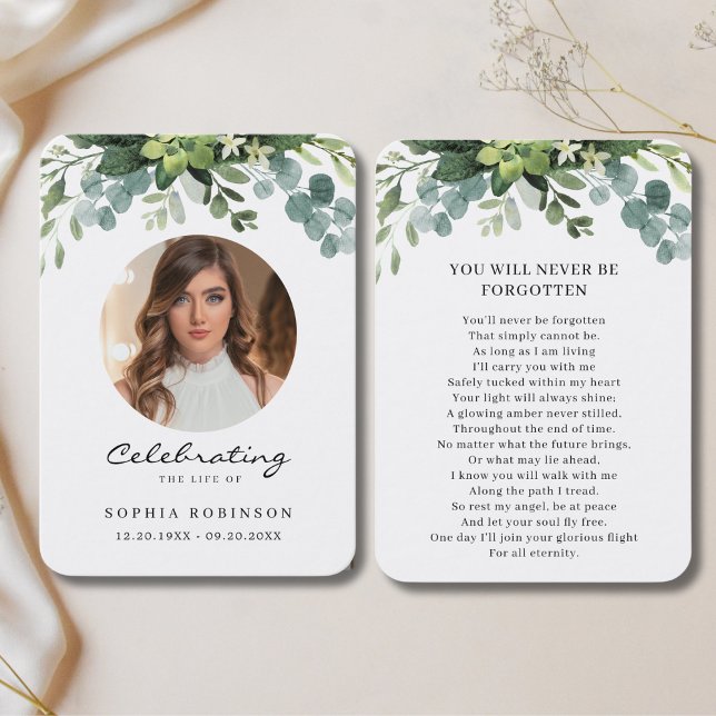 Einfache Foto-Beerdigungskarte Visitenkarte (Von Creator hochgeladen)