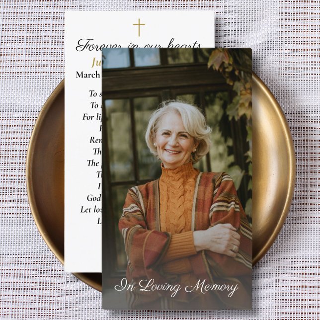 Einfache Foto-Beerdigungskarte Visitenkarte (Von Creator hochgeladen)