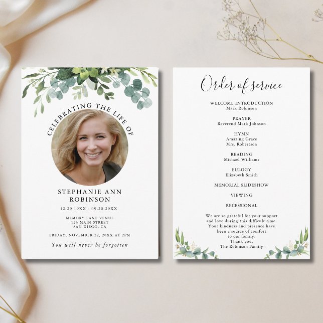 Einfache Foto-Beerdigungsorden Programm (Von Creator hochgeladen)