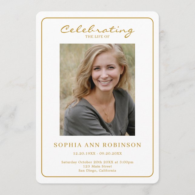 Einfache Foto-Beerdigungsorden Programm (Vorderseite)