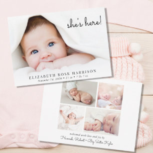 Einfache Foto Collage Birth Ankündigung