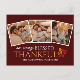 Einfache Foto-Collage des modernen Erntedanks Feiertagspostkarte