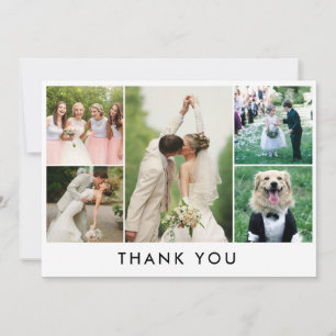 Einfache Foto Collage Wedding Vielen Dank Dankeskarte