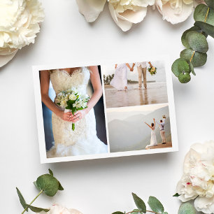 Einfache Foto Collage Wedding Vielen Dank Dankeskarte