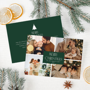 Einfache Foto-Collage Weihnachtskarte Feiertagskarte