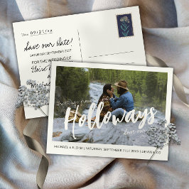 Einfache Foto-Destination Hochzeit Termin merken Ankündigungspostkarte
