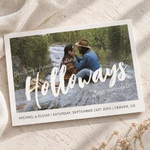 Einfache Foto-Destination Hochzeit Termin merken Ankündigungspostkarte