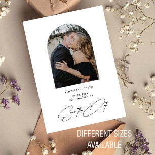 Einfache Foto elegante Skript Hochzeit speichern S Mitteilungskarte