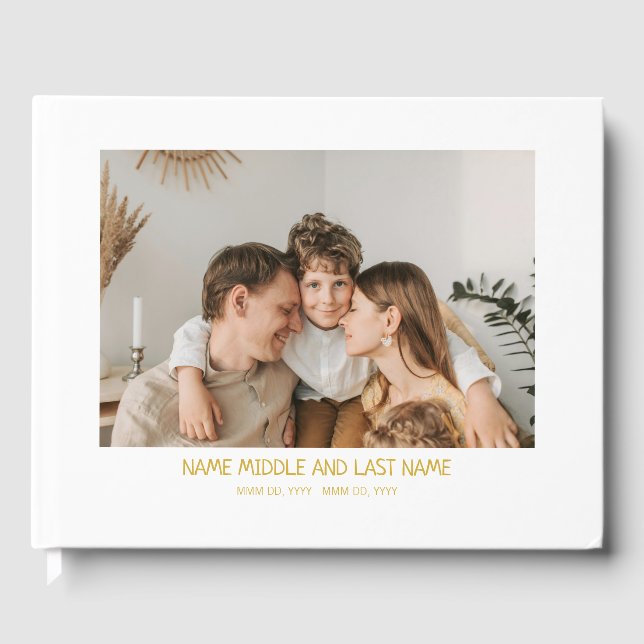 Einfache Foto-Feier des Lebens Gästebuch (Vorderseite)