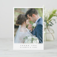 Einfache Foto-Hochzeit-Dankeskarten