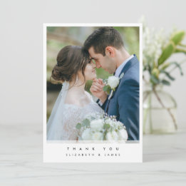 Einfache Foto-Hochzeit-Dankeskarten Dankeskarte