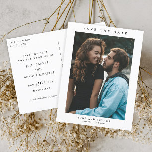 Einfache Foto-Hochzeit Save the Date Postkarte