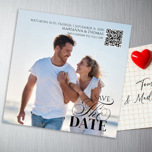 Einfache Foto-Hochzeit Speichern Sie das Datum Ben Magnetkarte