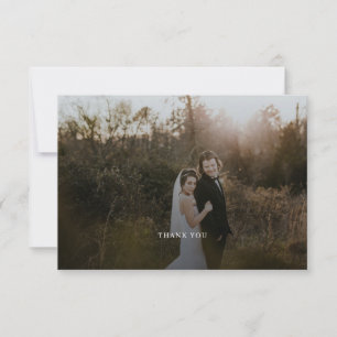 Einfache Foto Hochzeit Vielen Dank Note Card Dankeskarte