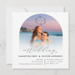 Einfache Foto-Hochzeitseinladung Save The Date